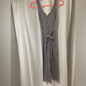 Caution to the Wind Striped Belted Jumpsuit Size Small